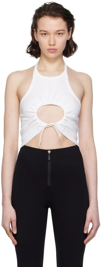 Alaïa White Gathered Tank Top 1