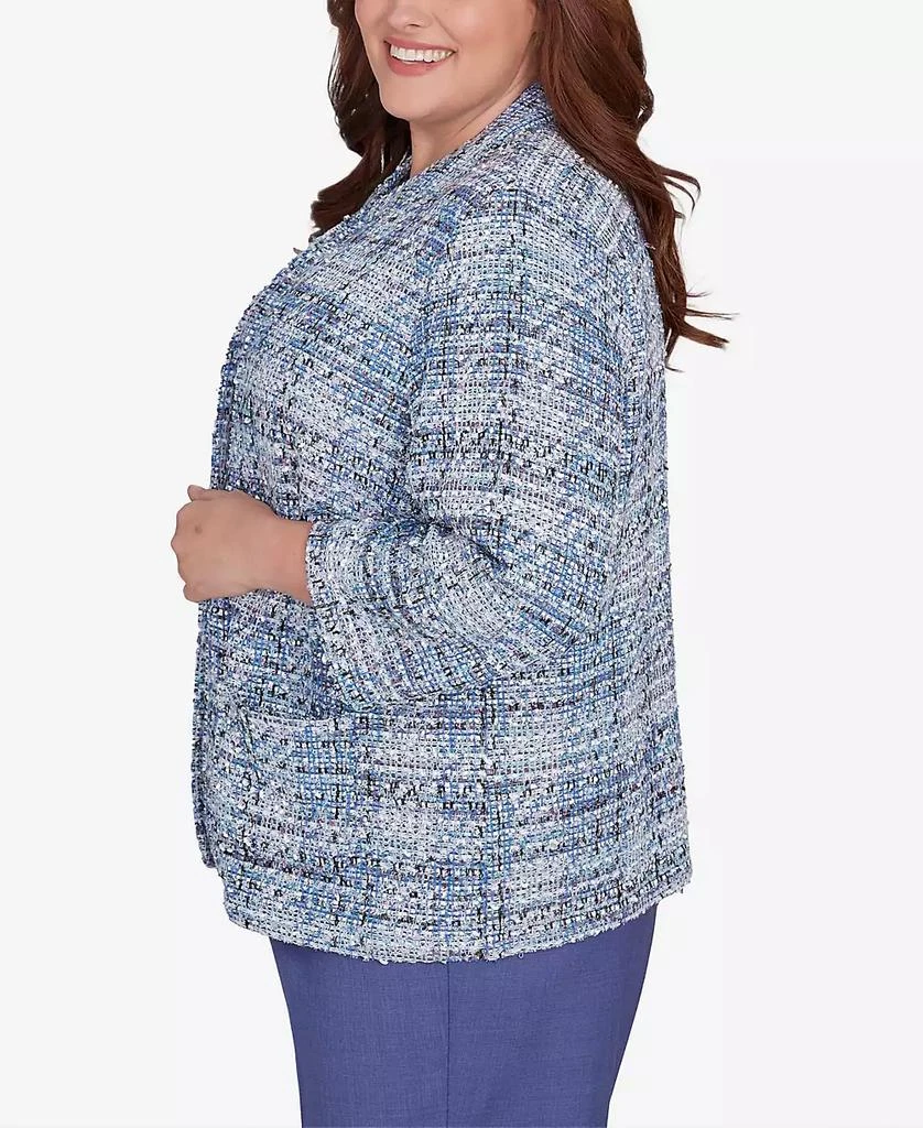 Alfred Dunner Plus Size Worth Avenue Eyelash Jacket With Two Pockets 4