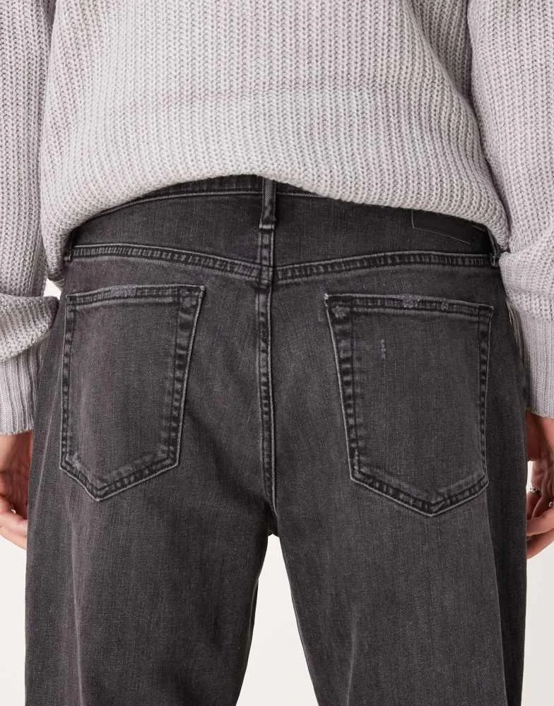 Abercrombie & Fitch Abercrombie & Fitch athletic slim fit jeans in washed black 4