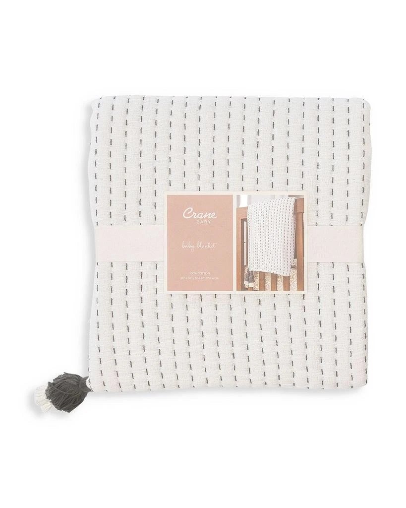 Crane Baby Luxe Stitched Stripe Baby Blanket 3