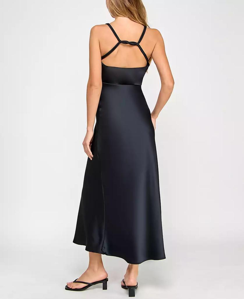 BCX Juniors' Sleeveless Cowlneck A-Line Dress