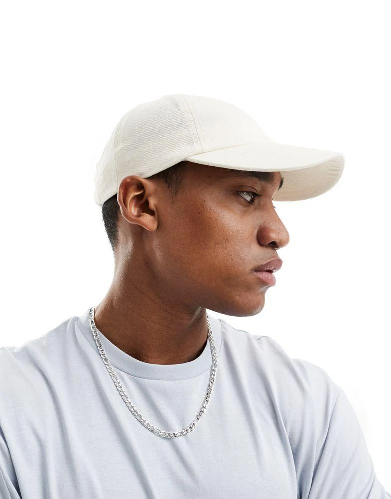 ASOS ASOS DESIGN soft baseball cap in ecru cotton 2