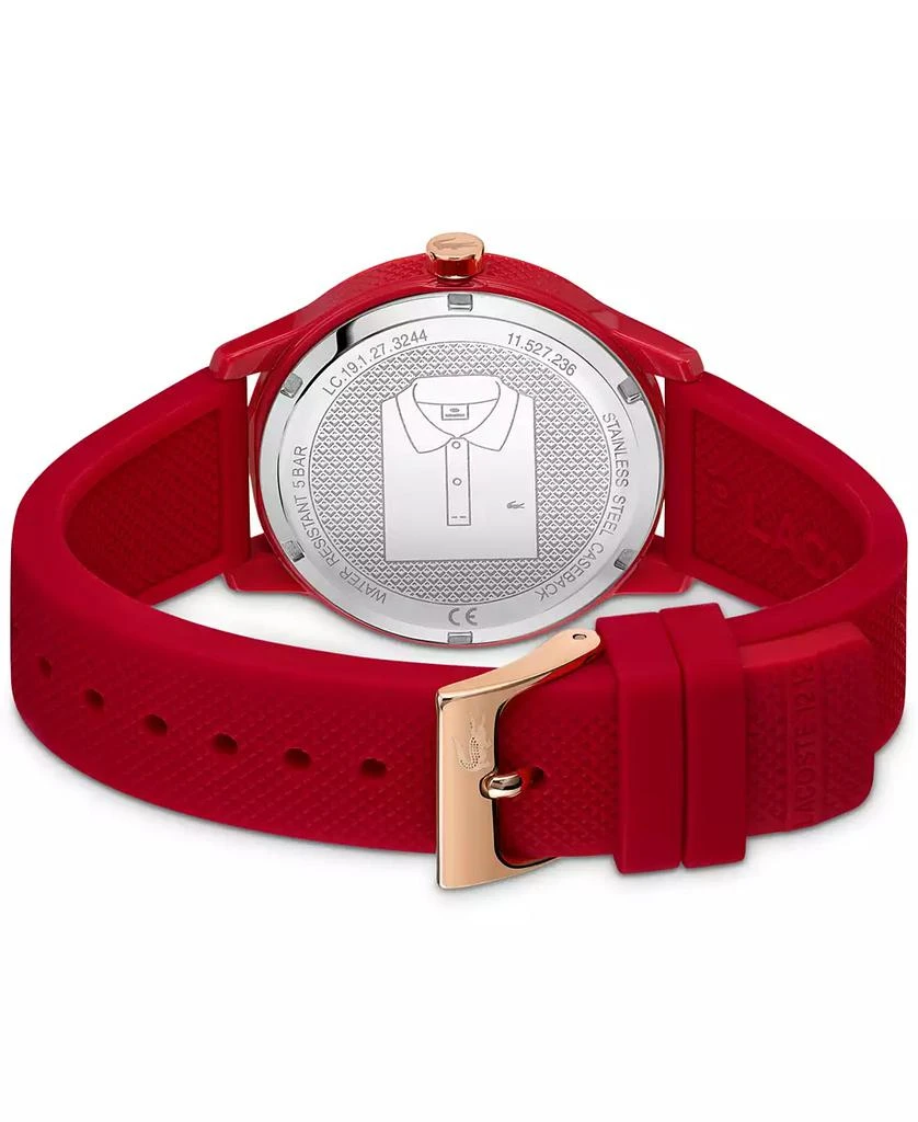 Lacoste Unisex Lacoste L.12.12 Red Silicone Strap Watch 36mm 3