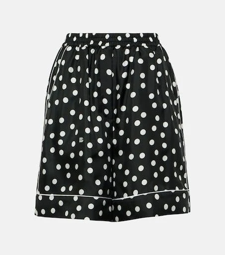 Dolce 
Gabbana Capri polka-dot silk satin shorts 1