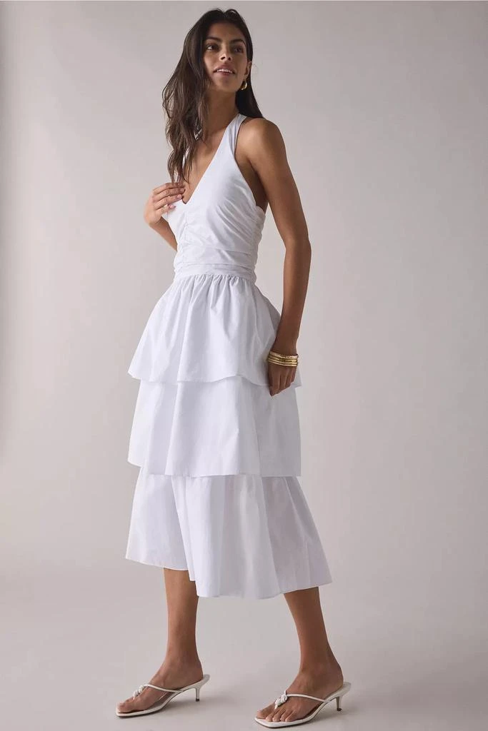 mid length halter dress Auburn Powder Blue Halter-Neck Midi Dress – Club L London main image 0