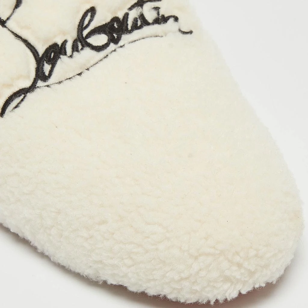 Christian Louboutin Christian Louboutin White Fur Coolito Donna Flat Mules Size 39.5 7