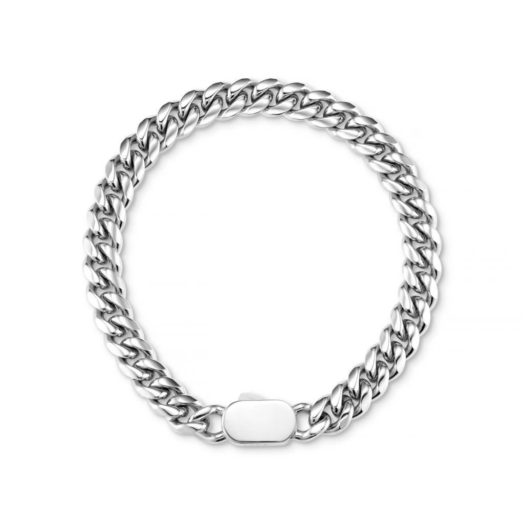 Orelia & Joe Chunky Flat Curb & Solid Clasp Bracelet