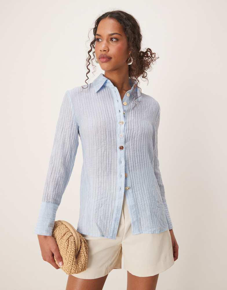 Ghospell Ghospell textured shirt with in light blue