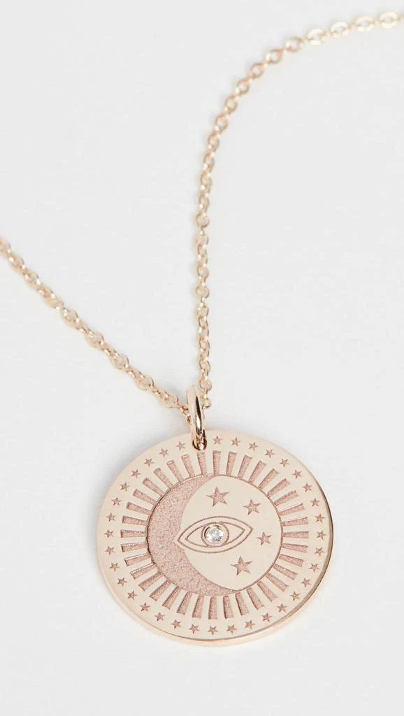 Zoe Chicco 14k Gold Small Celestial Protection Medallion Necklace 4