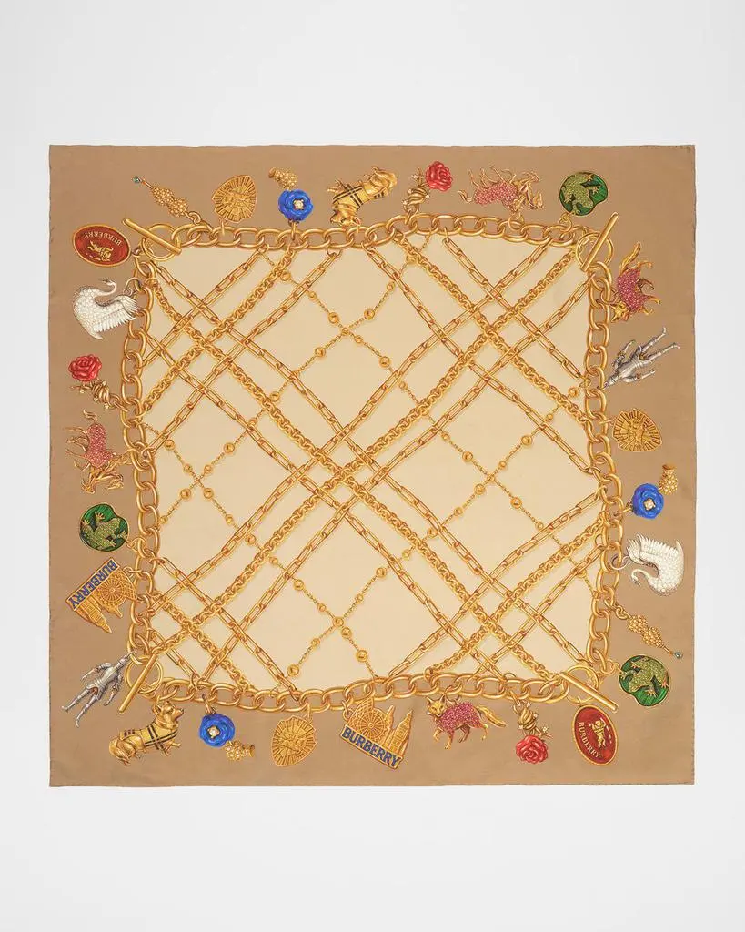 Burberry Check Charm Silk Scarf