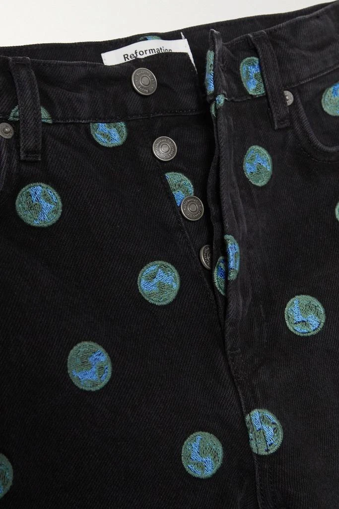 Reformation Earth embroidered high-rise straight-leg jeans 4