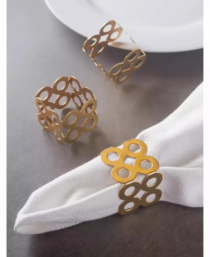 Design Imports Square Die Cut Napkin Ring Set of 6 8