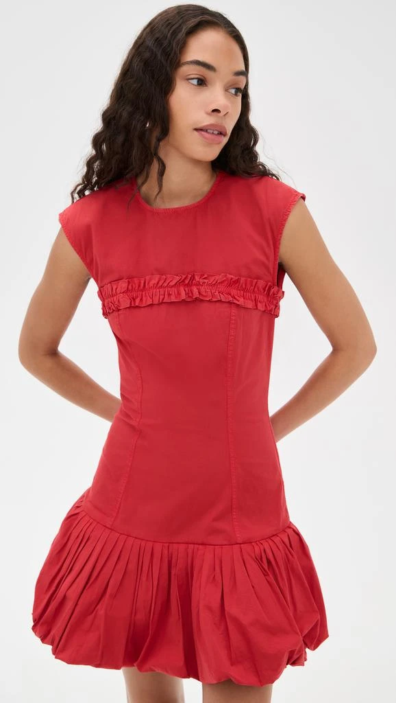 Ganni Washed Stretch Cotton Corset Mini Dress 1