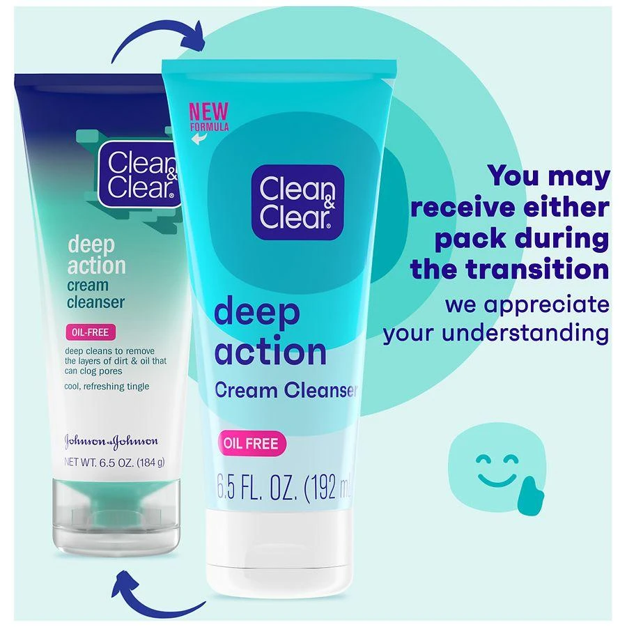 Clean & Clear Deep Action Cream Facial Cleanser Oil-Free 3