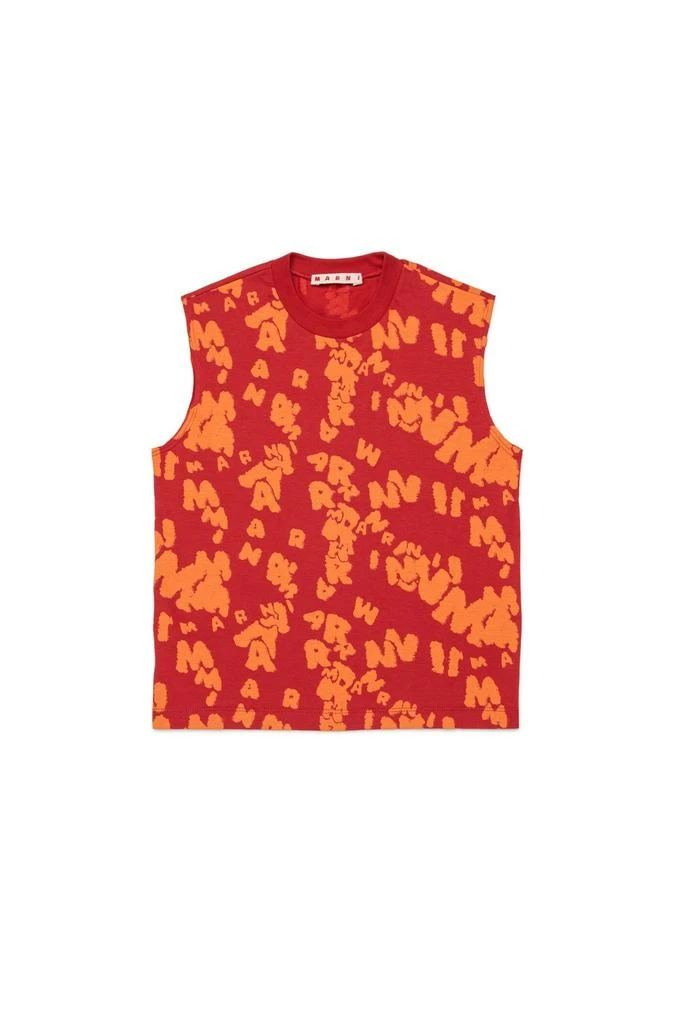 Marni Marni Kids Allover Logo Printed Tank Top