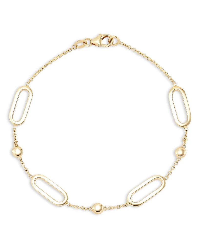 Alberto Amati 14K Yellow Gold Oval Link & Bead Bracelet 1