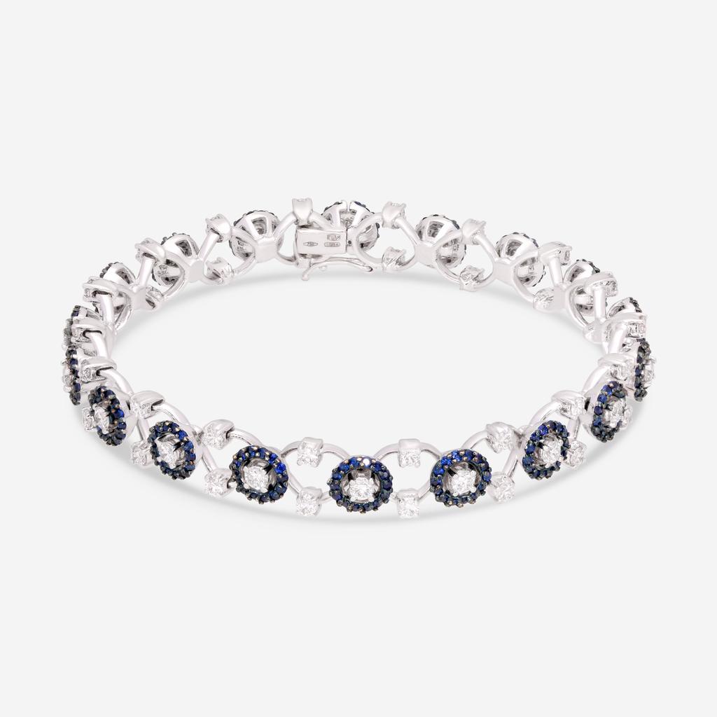 Giloro Giloro 18K White Gold Sapphire and Diamond Tennis Bracelet PB4069-108
