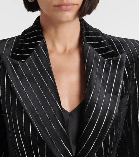 Alex Perry Crystal-embellished pinstripe velvet blazer 4