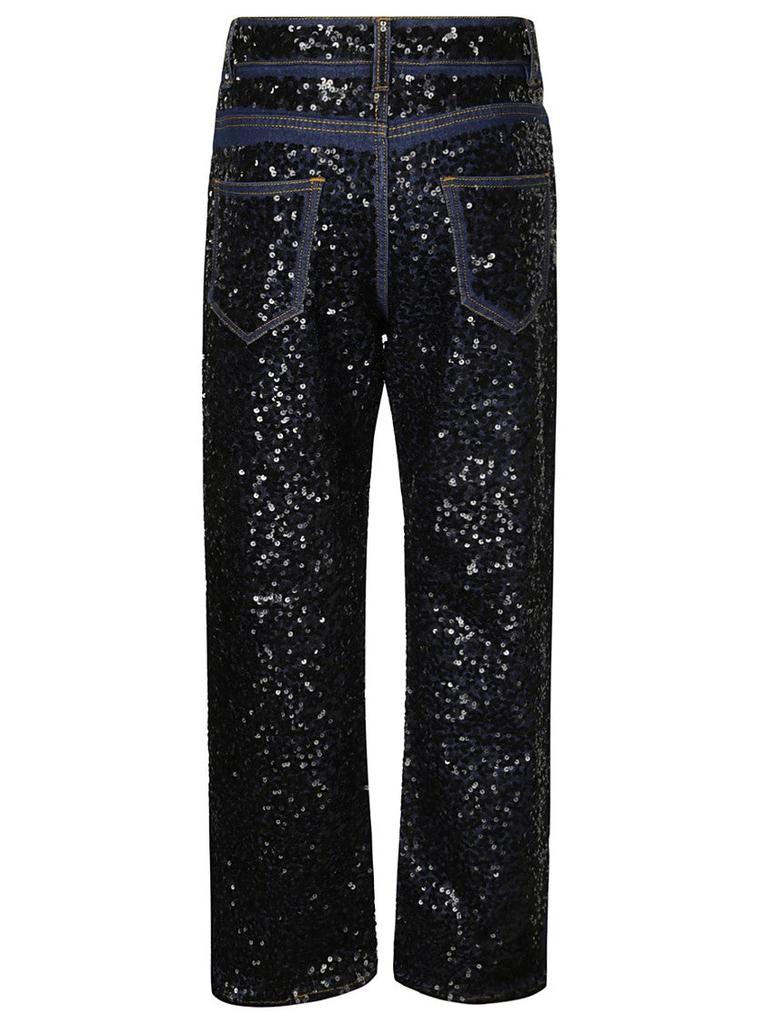 Parosh Straight Sequin Jeans