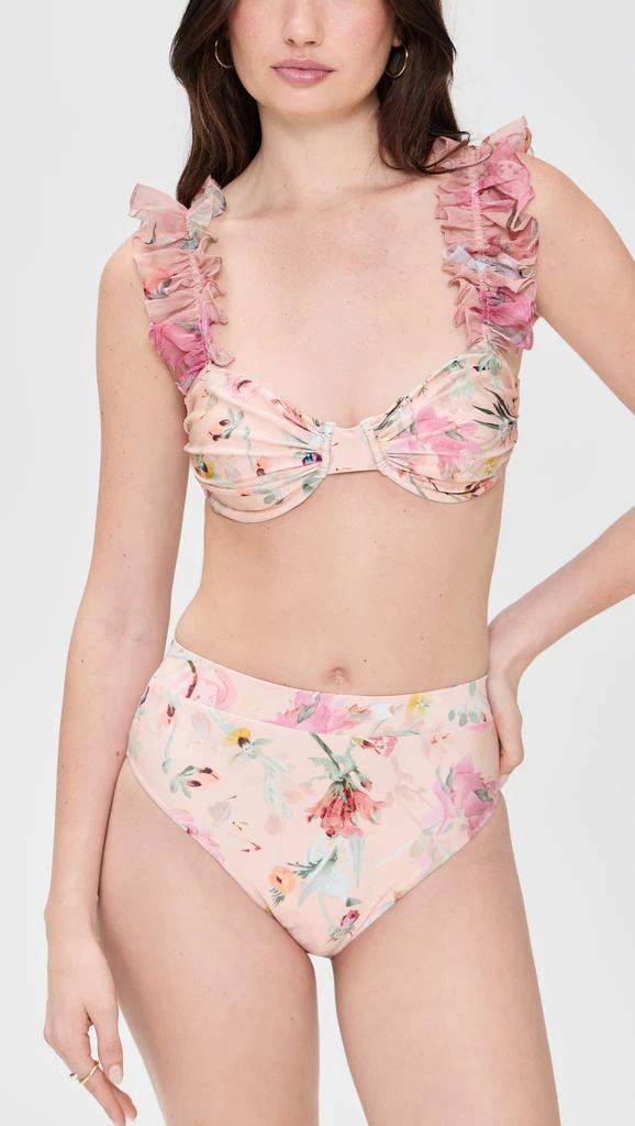 PatBO Lily Flower High Waist Bikini Bottoms 3