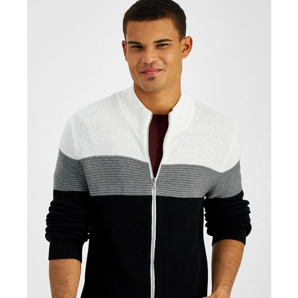 INC International Men's Cotton Colorblocked Full-Zip Sweater, Created for Macy's 3