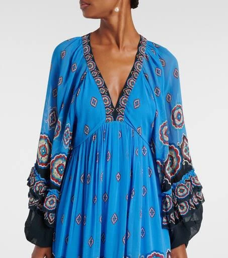 Farm Rio Anika Tiles balloon-sleeve maxi dress 4