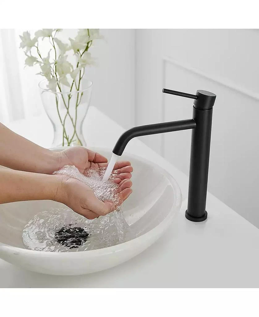 Greenspring Modern Single Hole Single Handle Vessel Bathroom Vanity Sink Faucet With Pop Up Drain Without Overflow 2