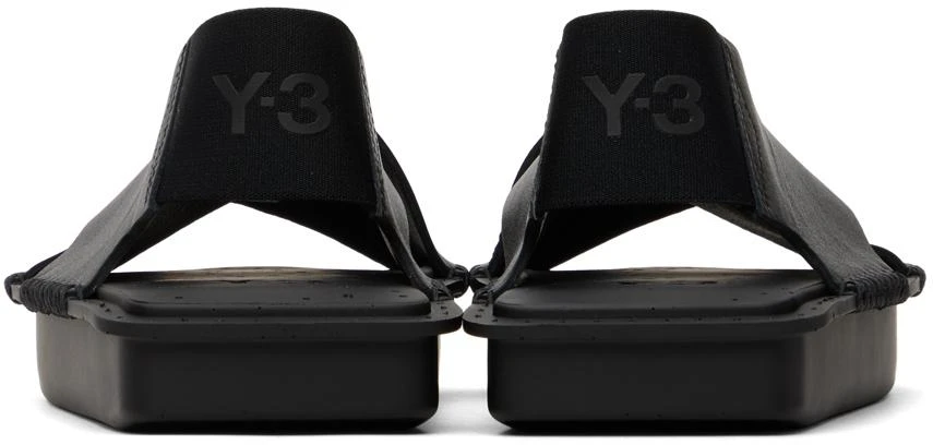 Y-3 Black Sport Style Sandals 2