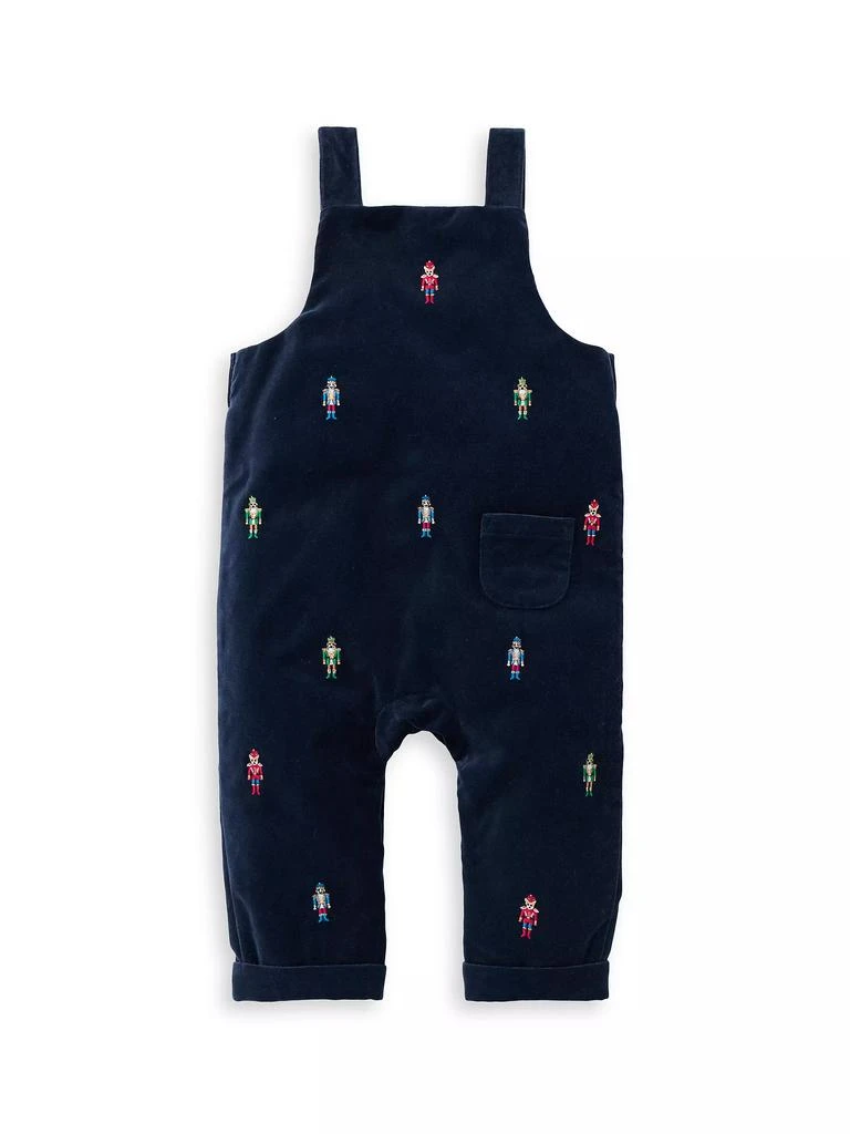 Janie and Jack Baby Boy's Shirt & Nutcracker Velvet Overalls Set 3