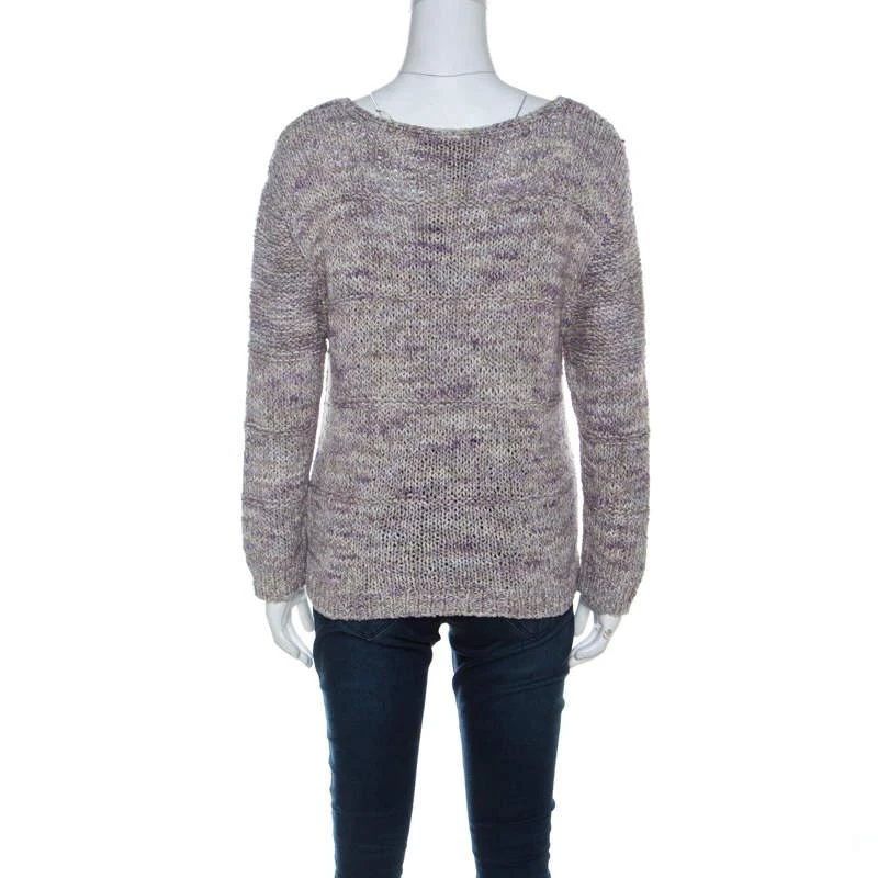 Marc Jacobs Marc by Marc Jacobs Grey & Purple Cotton Blend Hand Knit Sweater M 3