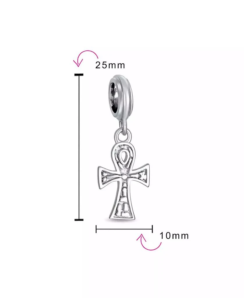 Bling Jewelry Egyptian Ankh Cross Dangle Charm Bead in Oxidized Sterling Silver Bracelets 4