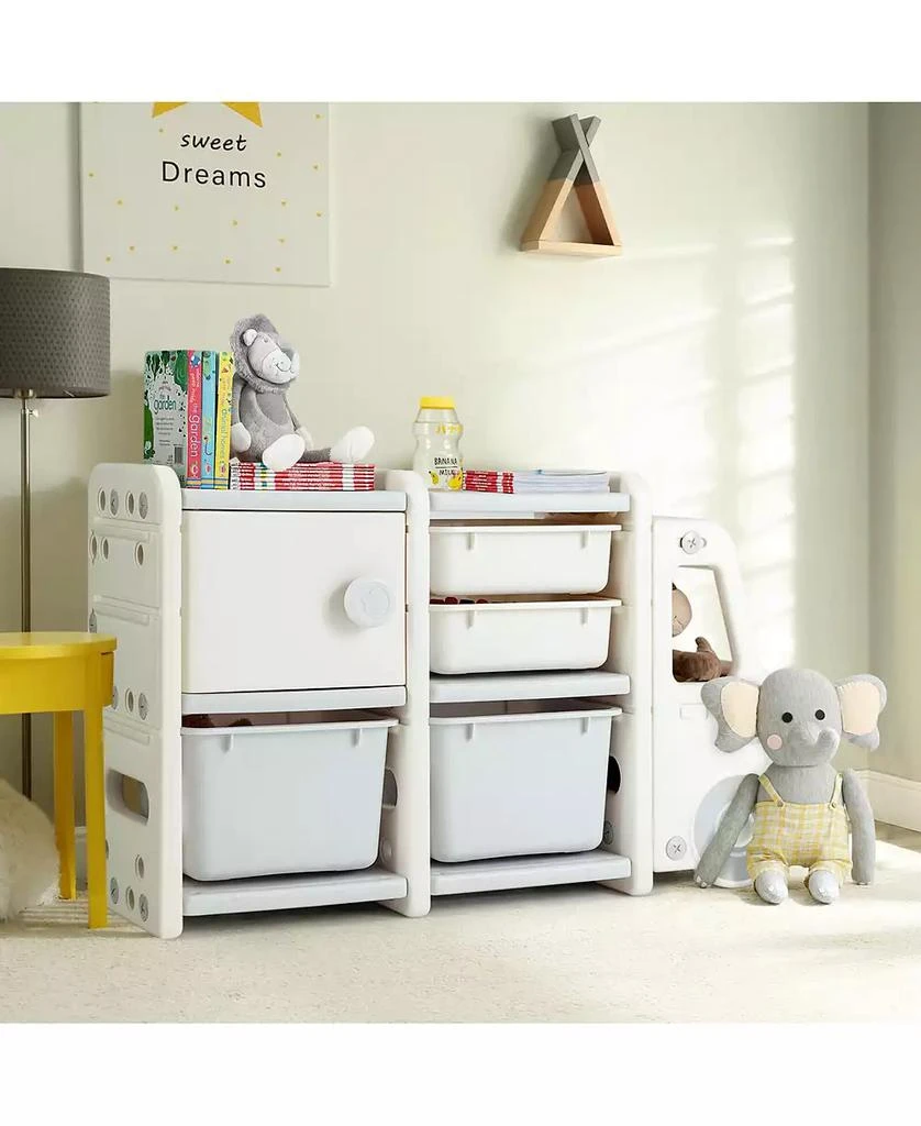 GOUUN Toddler Truck Storage Organizer with Plastic Bins 3