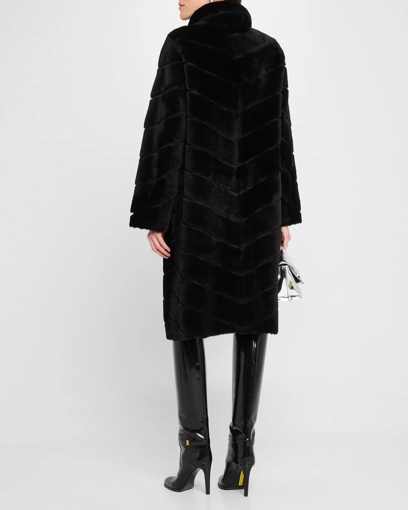 Gorski Reversible Chevron Lamb Shearling Coat 4