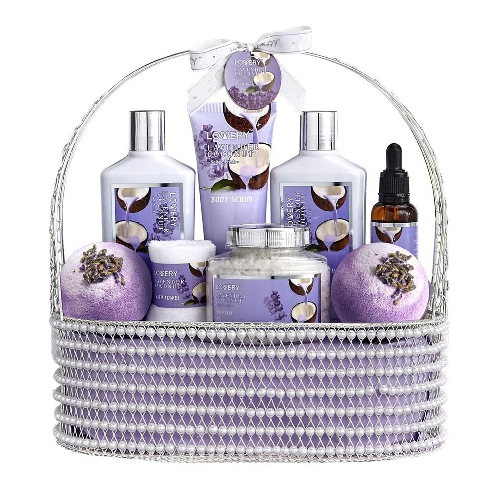 Lovery 9 Piece Home Spa Lavender Coconut Body Care Gift Set 1