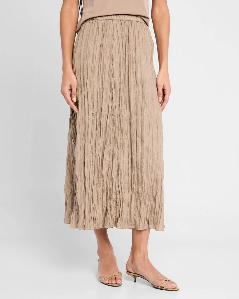 Eileen Fisher Petite A-Line Crushed Silk Midi Skirt 3
