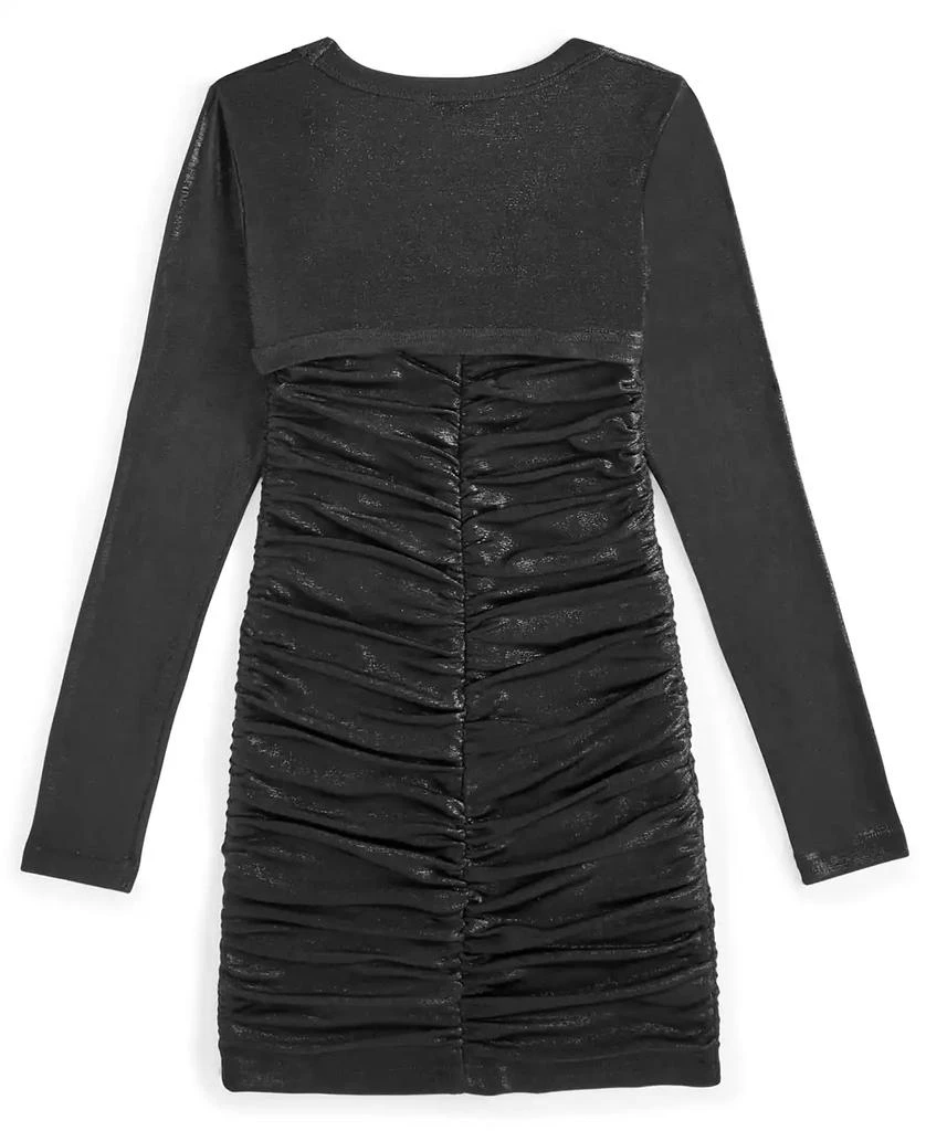 With Jules Big Girls Ruched Sleeveless Dress & Shrug Set 2