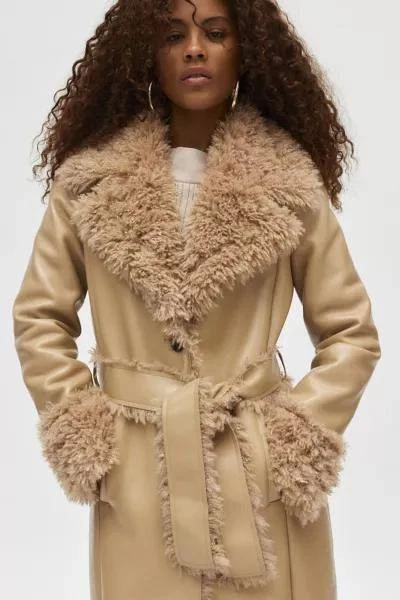 Silence + Noise Silence + Noise Faux Leather Trench Coat 3