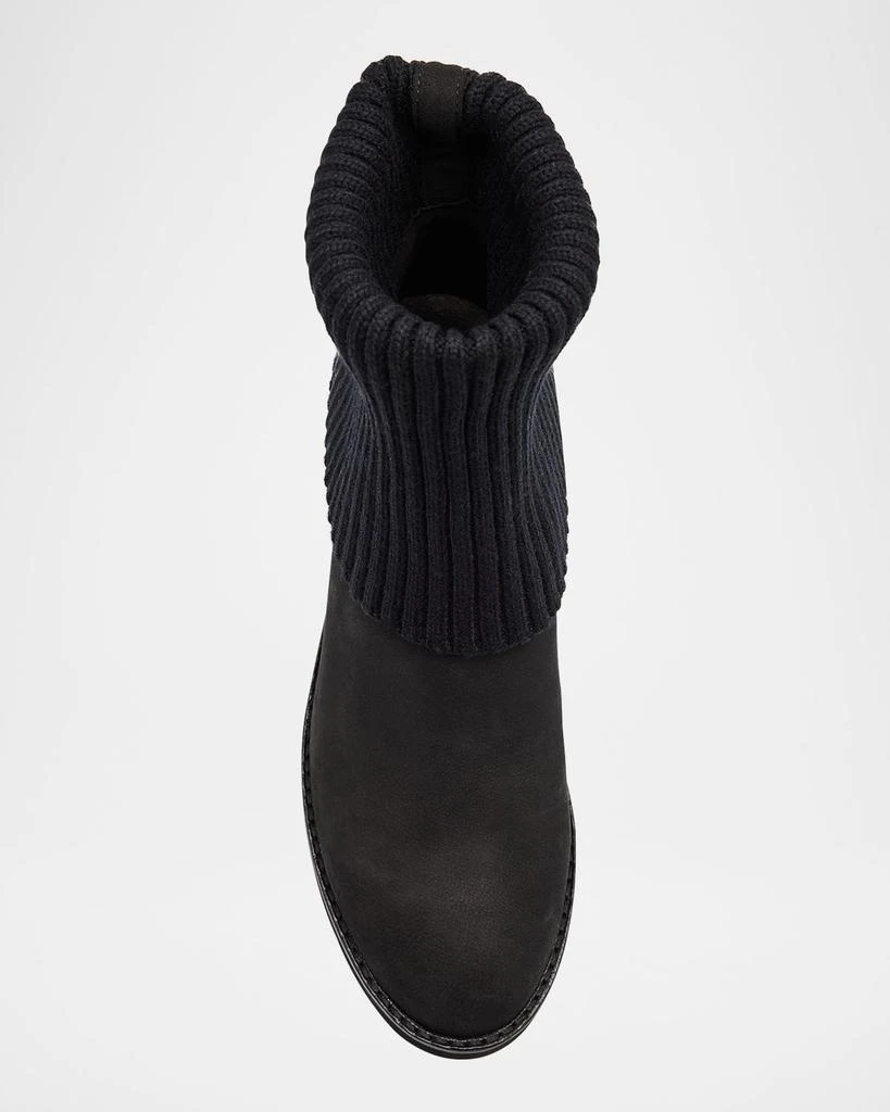 Eileen Fisher Knit Nubuck Leather Platform Ankle Booties 4
