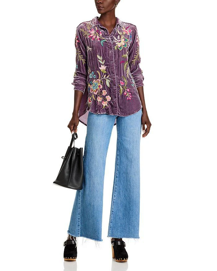 Johnny Was Embroidered Velvet Shirt 2