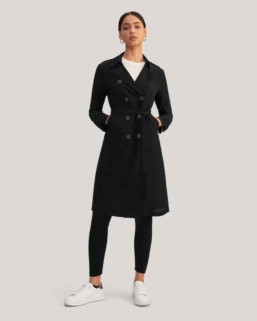 LILYSILK Classic Woman Double Breasted Silk Trench Coat