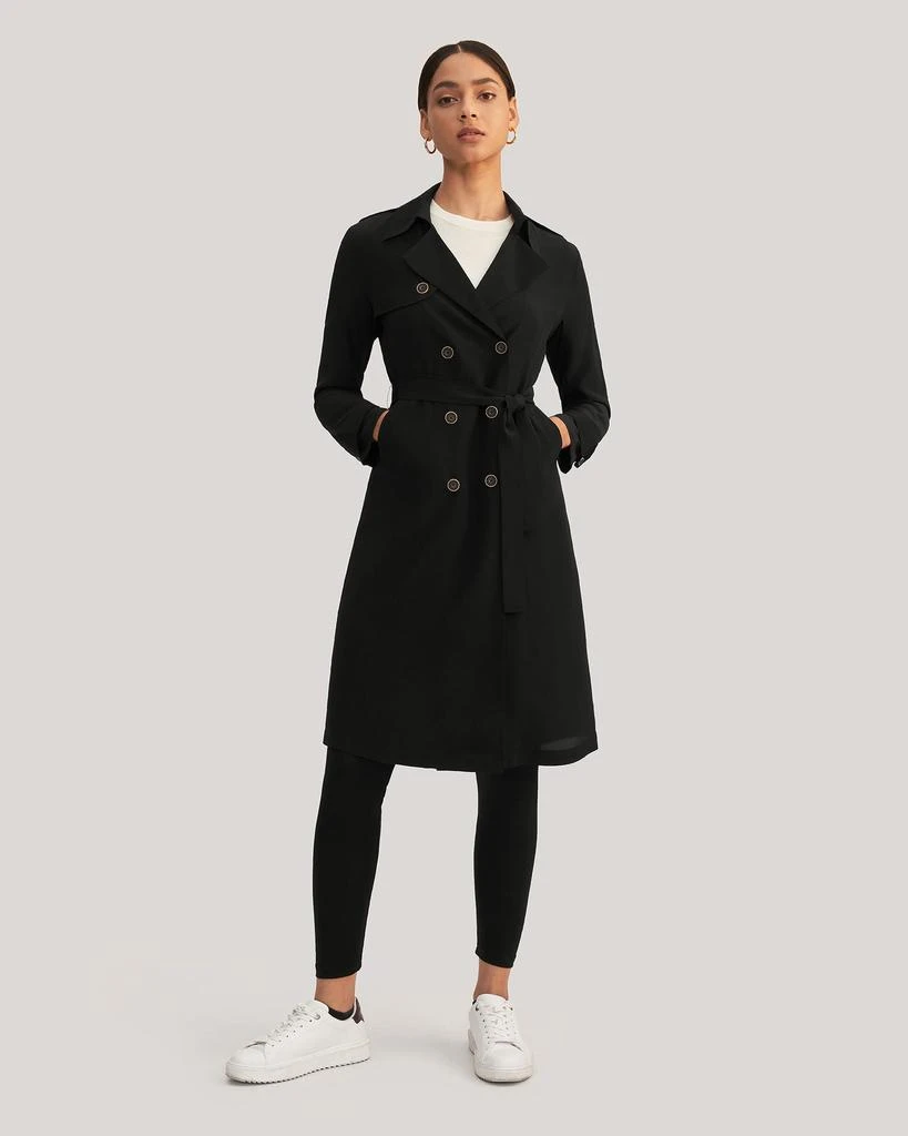 LILYSILK Classic Woman Double Breasted Silk Trench Coat 1