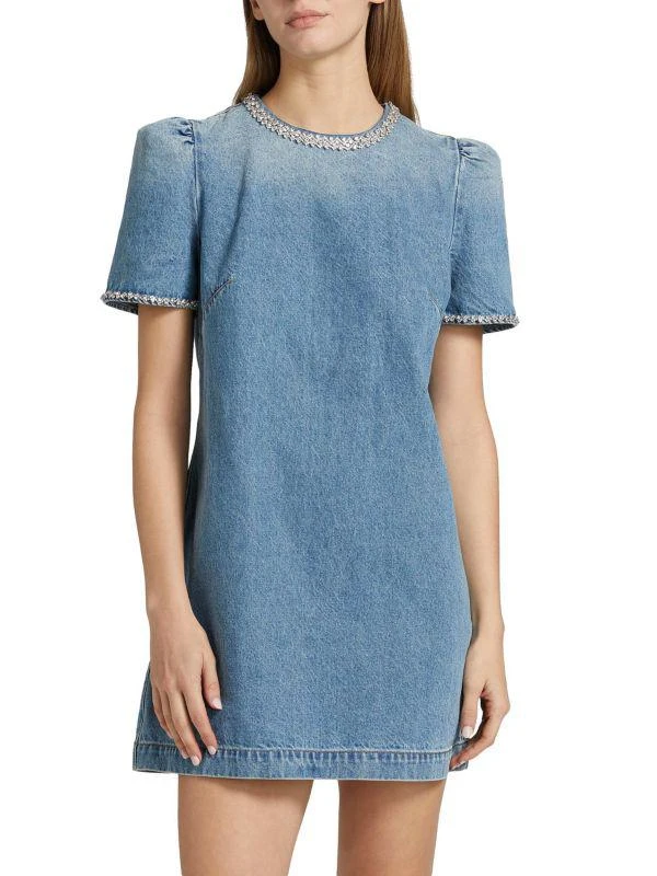 Zimmermann Crush Embellished Denim Minidress new arrivals