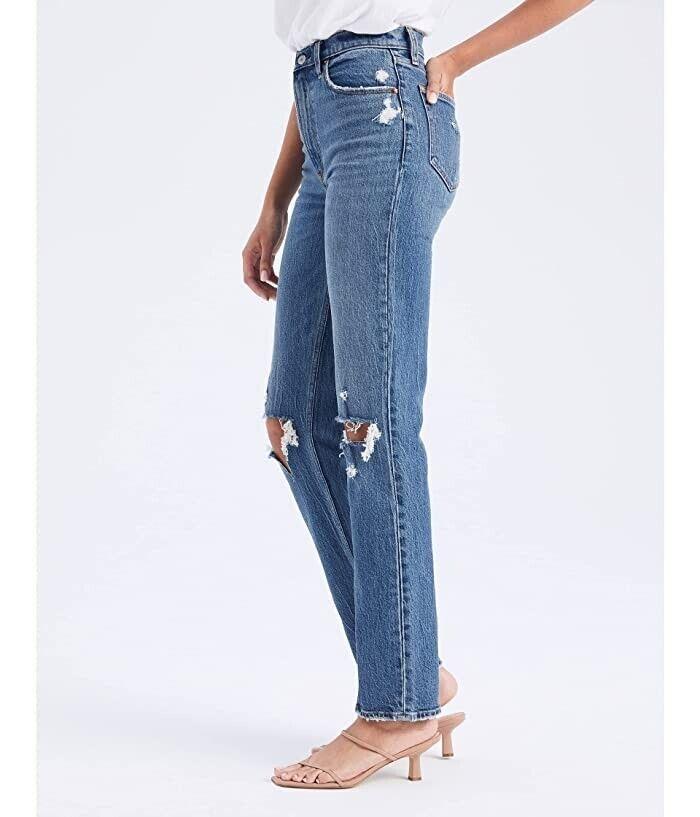 Abercrombie & Fitch Jeans Womens 26 Blue Denim Distressed High Rise Retro ERK389 (Blue,Regular,26)