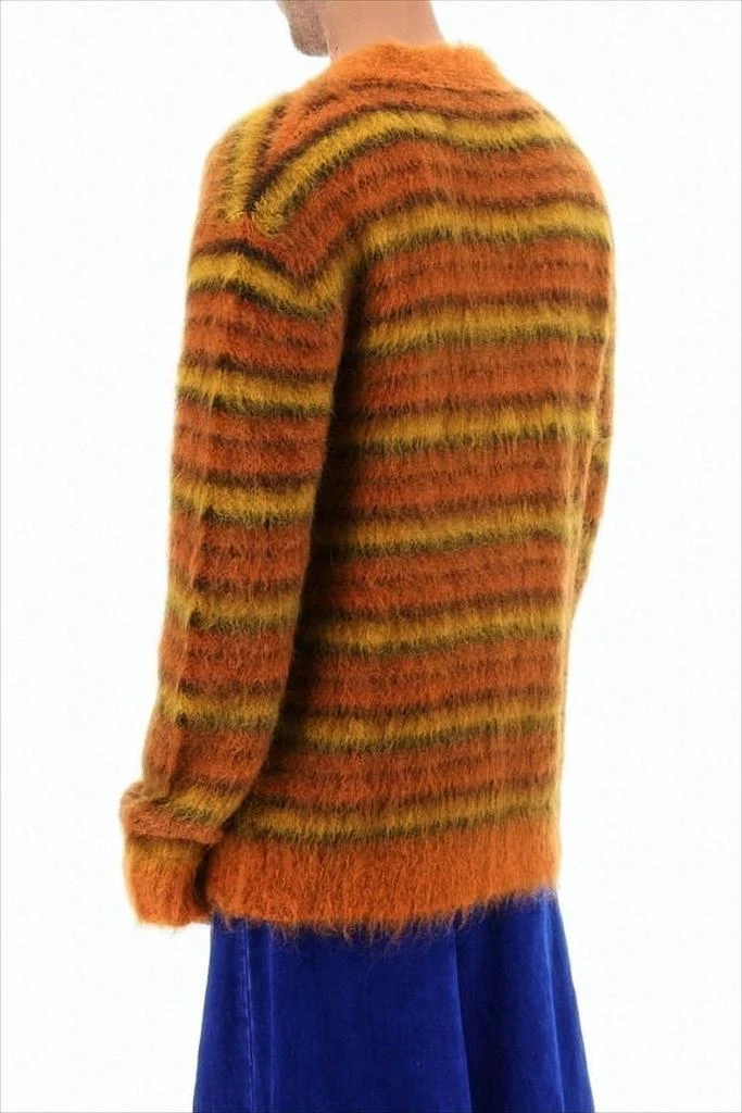 Marni Cozy V-Neck Cardigan with Horizontal Stripes in Warm Hues 3