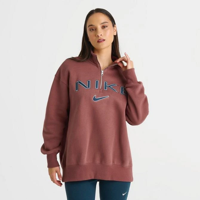 NIKE Women's Nike Sportswear Phoenix Fleece Oversized Logo Quarter-Zip Sweatshirt 3