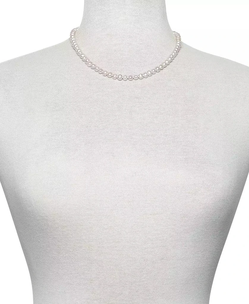 Macy's White Cultured Freshwater Pearl (6mm) Necklace and Matching Stud (7-1/2mm) Earrings Set in Sterling Silver 3