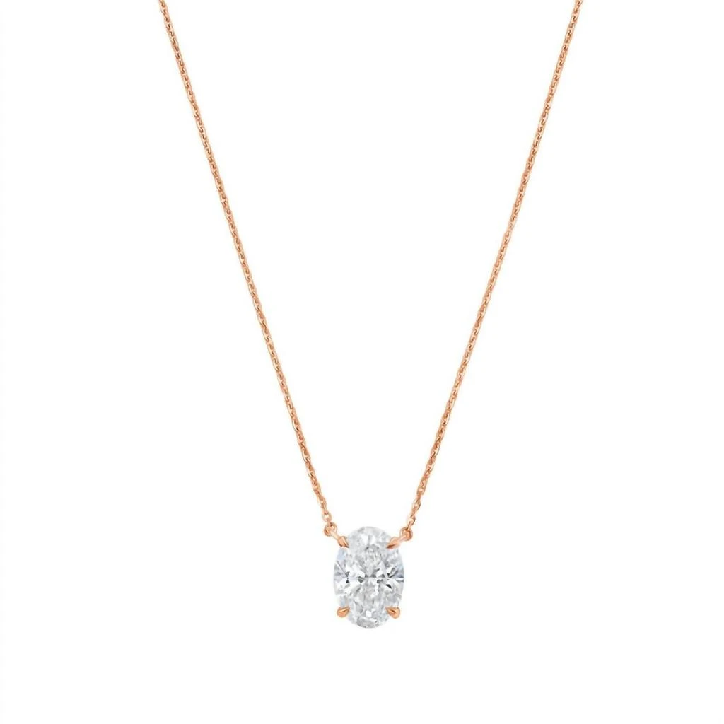 Diana M Jewels Diana M Jewels - 6.00 Cts Lab Grown Oval East West Diamond Pendant Necklace