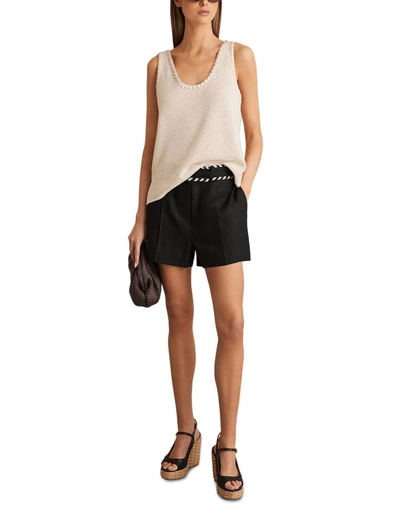 REISS Fawn Waistband Linen Shorts 2