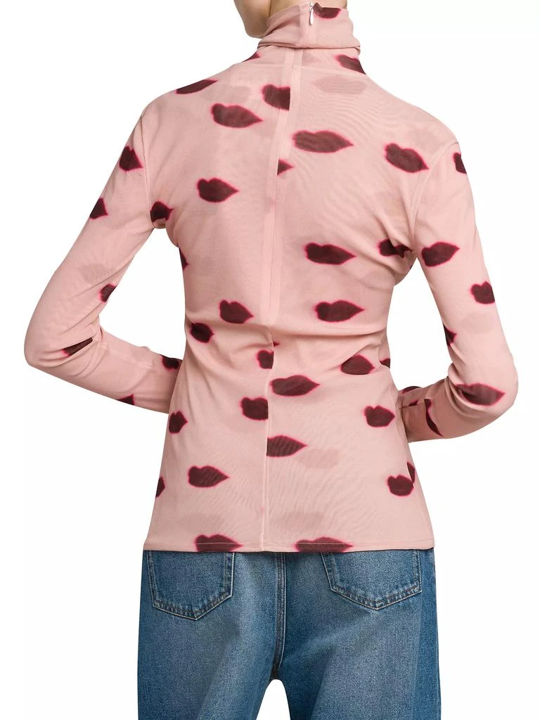 Stella McCartney Lips Mesh Turtleneck Top 5