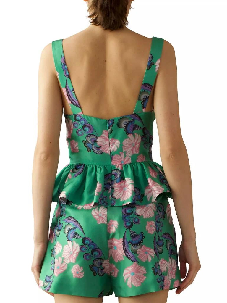 Cynthia Rowley Eden Floral Silk Peplum Top 4